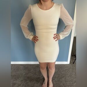 Long sleeve white dress